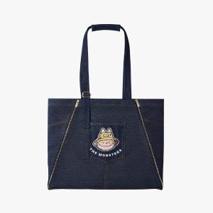 Labubu Denim Tas – Fall In Wild Serie | The Monsters | Naturel, Speels & Praktisch