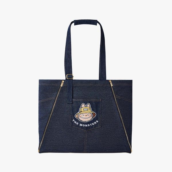 Labubu Denim Tas – Fall In Wild Serie | The Monsters | Naturel, Speels & Praktisch