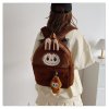 Labubu Rugzak Pluche – Bruine Editie met Sleutelhanger | Kawaii Accessoire & Collector