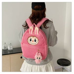 Labubu Rugzak Pluche – Roze Editie met Sleutelhanger | Kawaii Accessoire & Collector