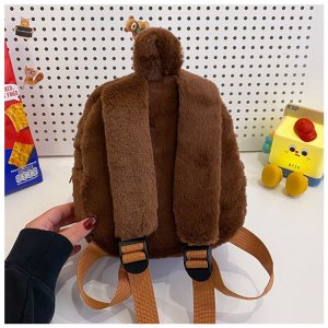 Labubu Rugzak Pluche – Bruine Editie met Sleutelhanger | Kawaii Accessoire & Collector