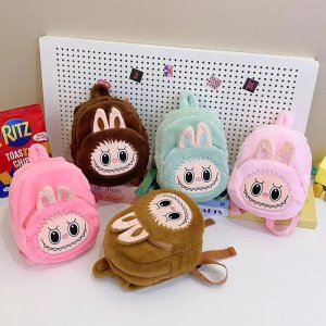 Labubu Rugzak Pluche – Bruine Konijn Editie | Kawaii Accessoire & Collector