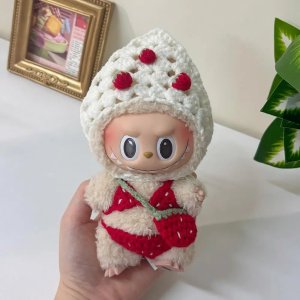 Labubu Pink Spring Dungarees – Voorjaarseditie met Schattige Konijnenoren Hoed