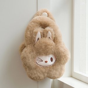 Bruine Kawaii Pluche Tas – Schattige Rugzak in Konijntjesdesign