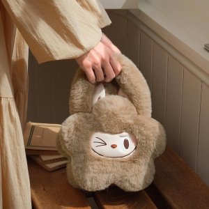 Bruine Kawaii Pluche Tas – Schattige Rugzak in Konijntjesdesign