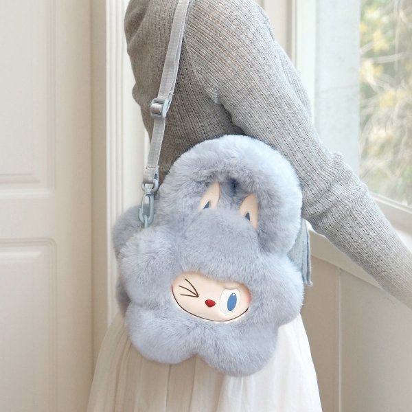 Blauwe Kawaii Pluche Tas – Zachte en Schattige Konijntje Rugzak - Afbeelding 3
