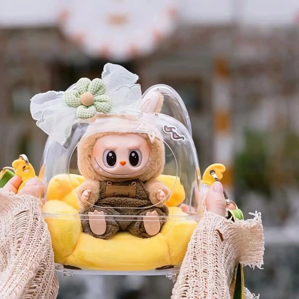 Transparante Kawaii Tas voor Labubu Pop – Rugzak met Schouderriem - Afbeelding 4
