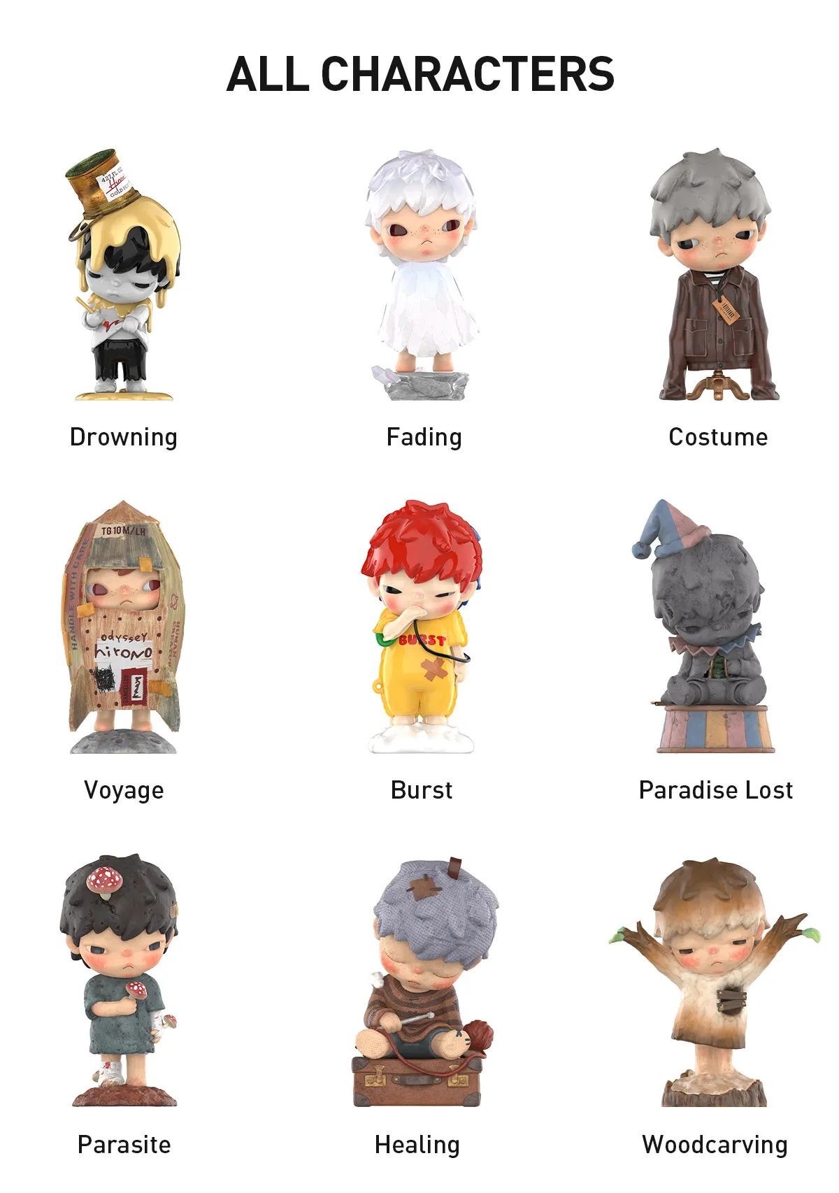 Hirono Reshape Series Figuren | Designer Art Toys Blind Box Collectie - Afbeelding 9