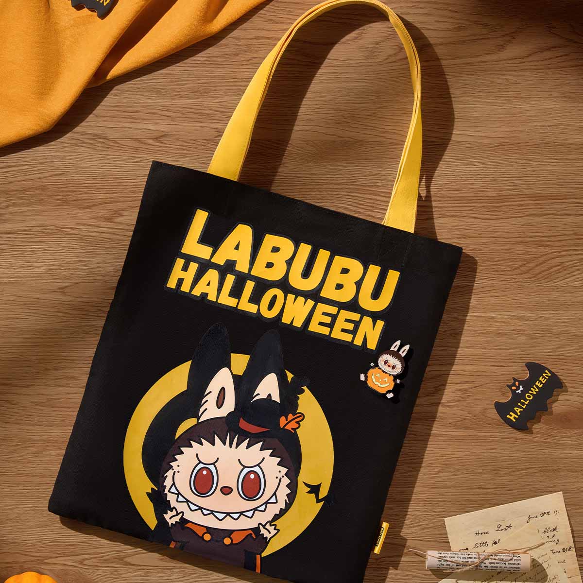 Labubu Halloween Canvas Tas – Limited Edition Tote 35x40cm | Herbruikbare Halloween Shopper - Afbeelding 5
