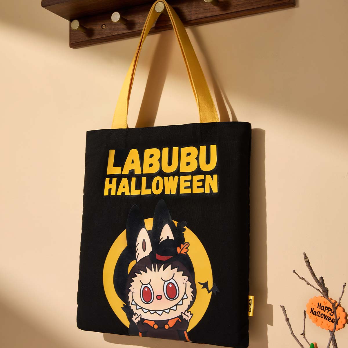 Labubu Halloween Canvas Tas – Limited Edition Tote 35x40cm | Herbruikbare Halloween Shopper - Afbeelding 3
