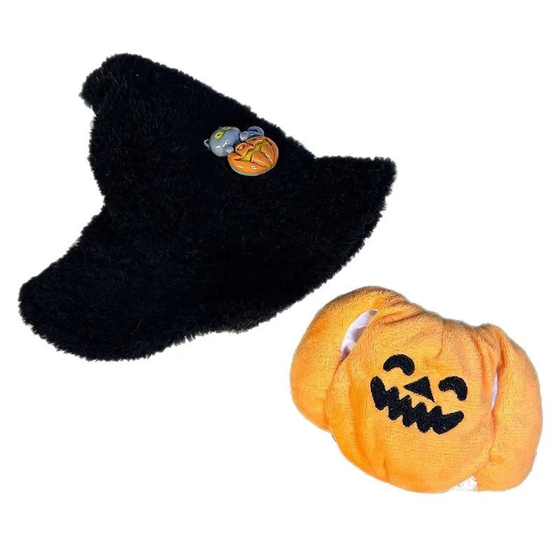 Labubu Halloween Pompoen Kostuum – Pluche Outfit Accessoire voor Verzamelfiguren - Afbeelding 3