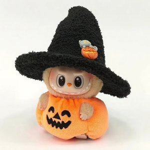 Labubu Halloween Pompoen Kostuum – Pluche Outfit Accessoire voor Verzamelfiguren